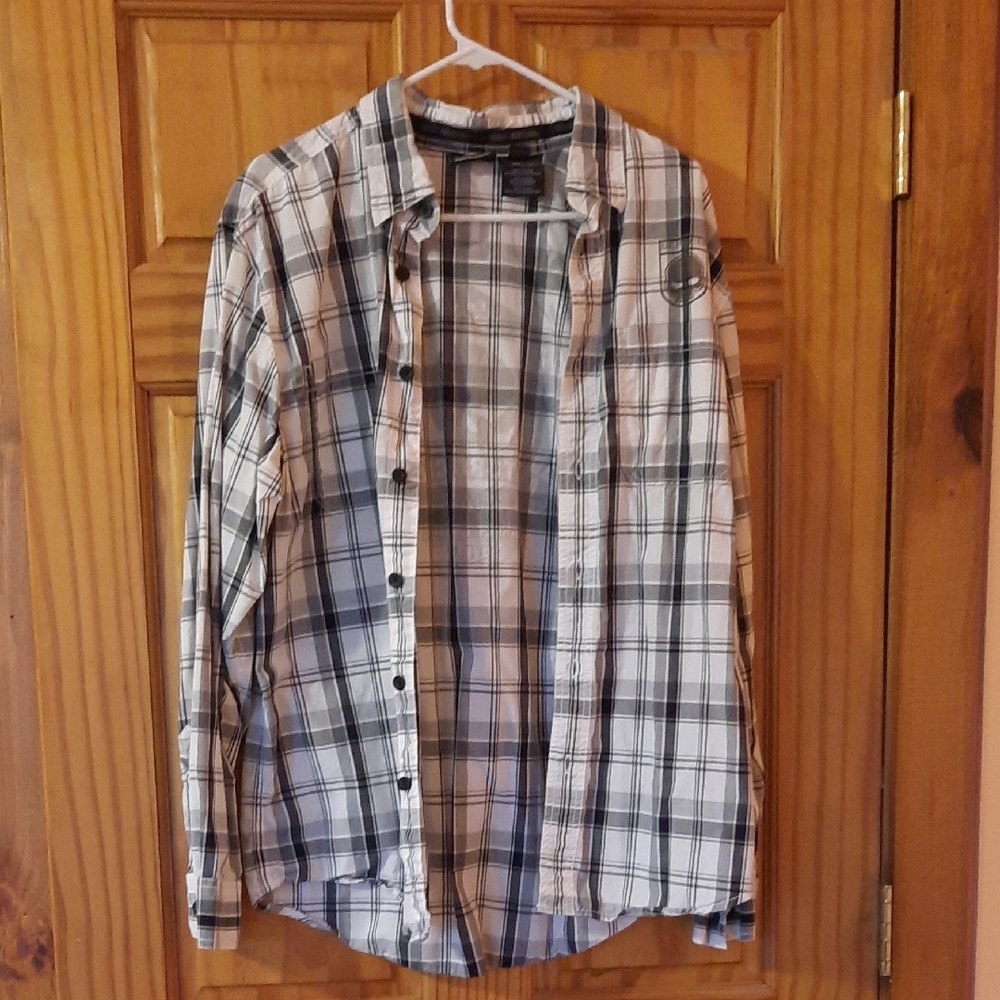 Harley-Davidson Black and White Casual Button Down Shirt